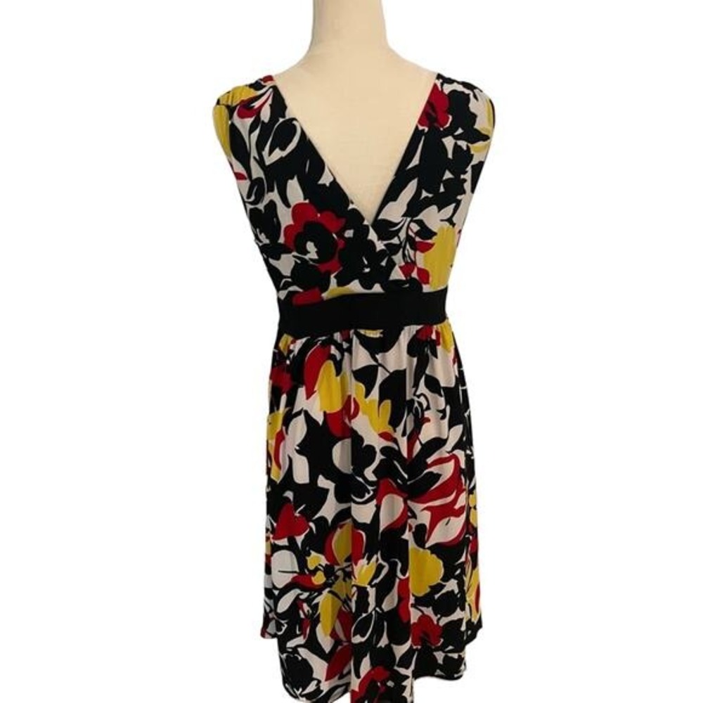 Madison Studio Bright Colorful Sleeveless‎ V-Neck Front Back MIDI Dress Size 14 - Picture 4 of 8